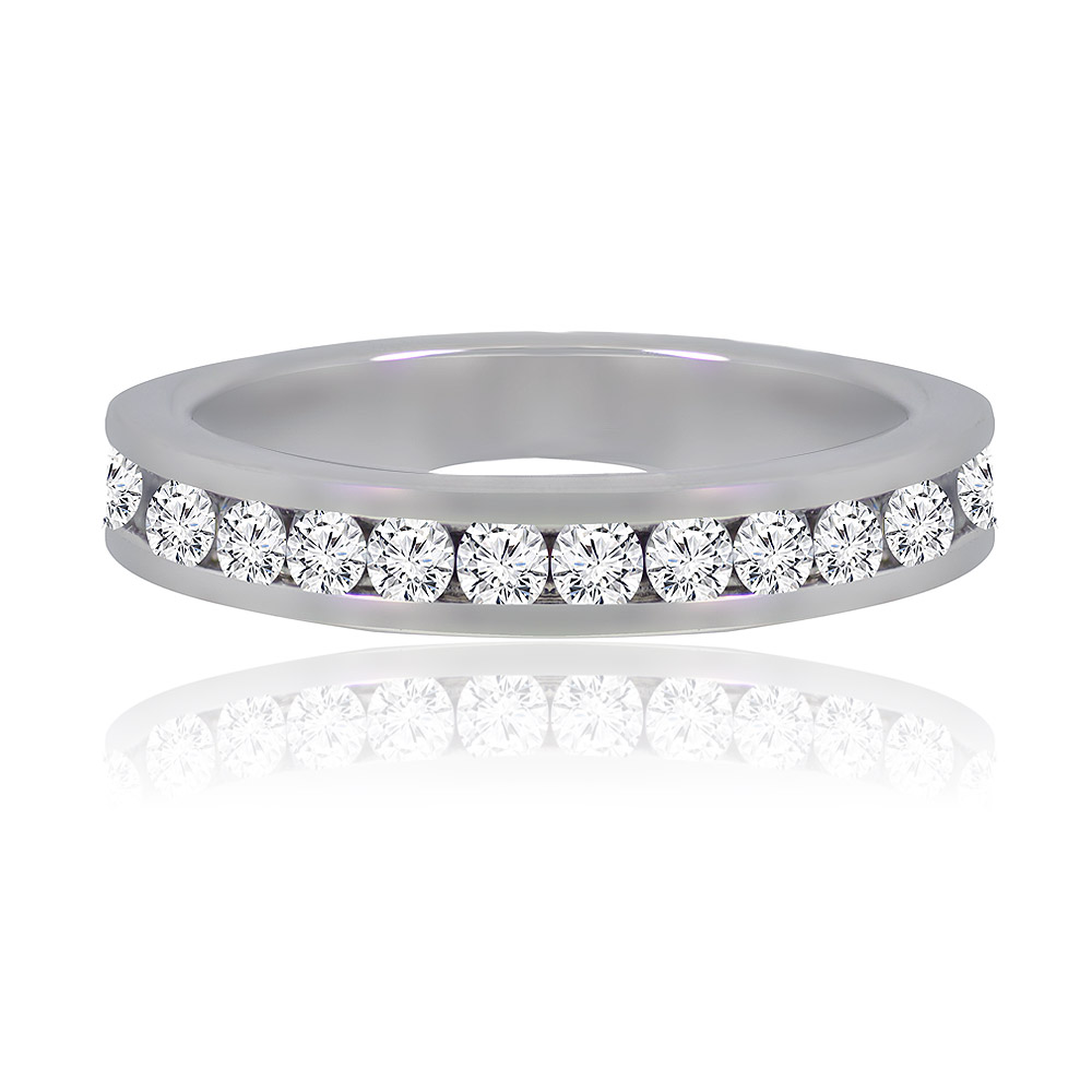 White Cubic Zirconia Eternity Ring